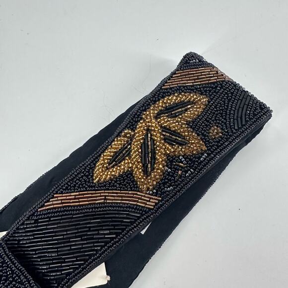 Crown Pacific Beaded Belt Hook Look Black Gold Metallic Size Medium‎ - Picture 5 of 10